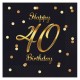 Χαρτοπετσέτες πάρτυ 40th Birthday (20 τεμ)