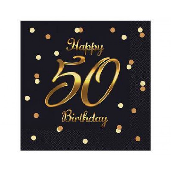 Χαρτοπετσέτες πάρτυ 50th Birthday (20 τεμ)