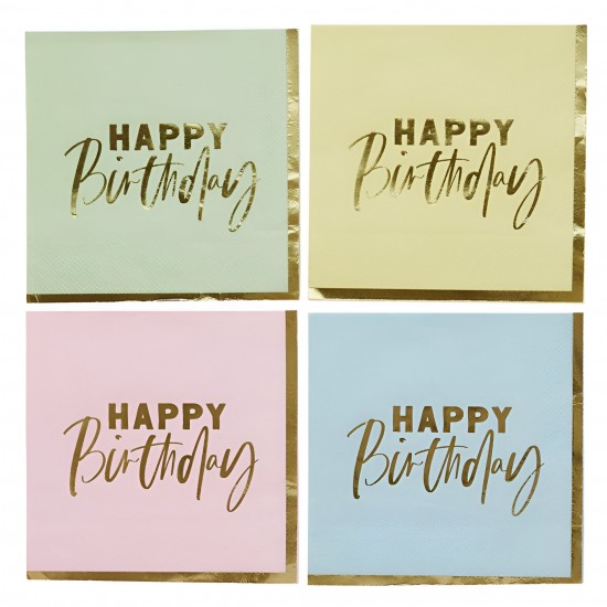 Χαρτοπετσέτες Pastel Birthday (16 τεμ)