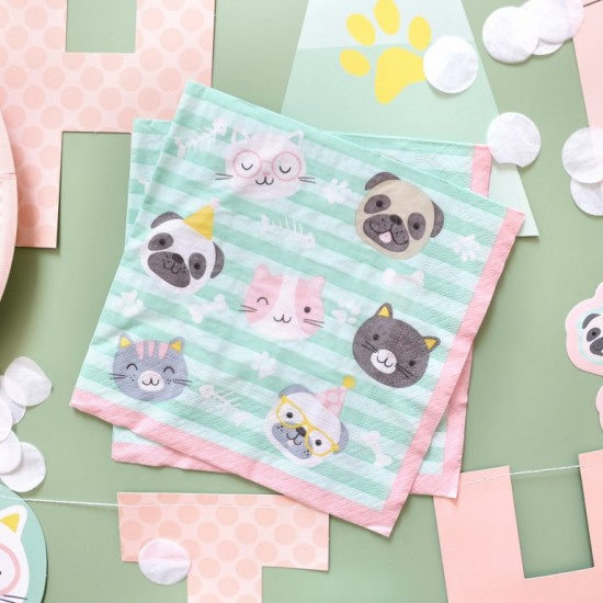 Χαρτοπετσέτες φαγητού Hello Pets (20 τεμ)