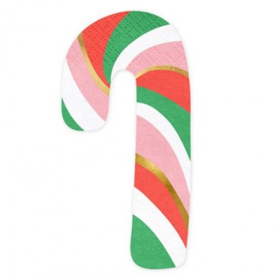 Χαρτοπετσέτες σχηματικές Candy Cane (20 τεμ)