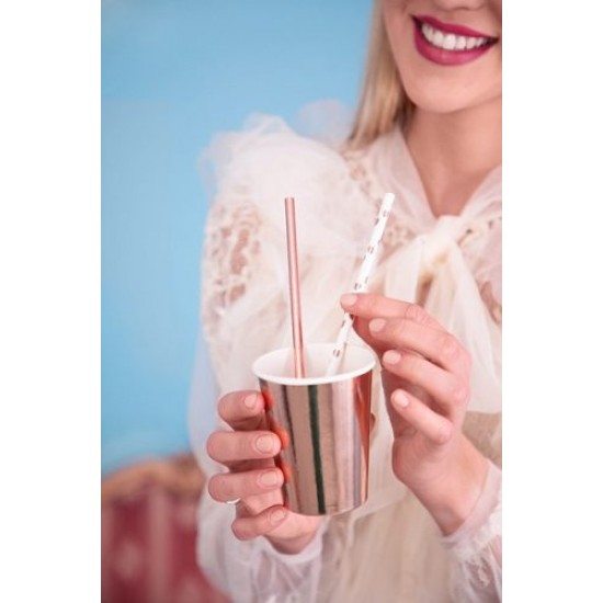 Χρυσά πουά Καλαμάκια χάρτινα (10 τεμ)