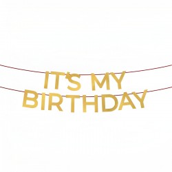 Χρυσή Γιρλάντα It's My Birthday 3m