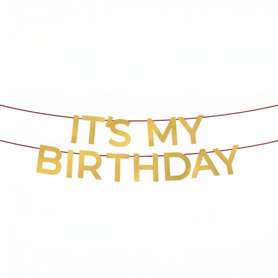 Χρυσή Γιρλάντα It's My Birthday 3m