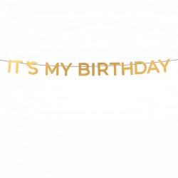 Χρυσή Γιρλάντα It's My Birthday 3m