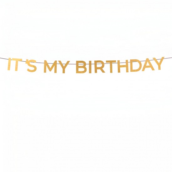 Χρυσή Γιρλάντα It's My Birthday 3m