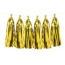 Χρυσή γιρλάντα με φούντες (12 τεμ)