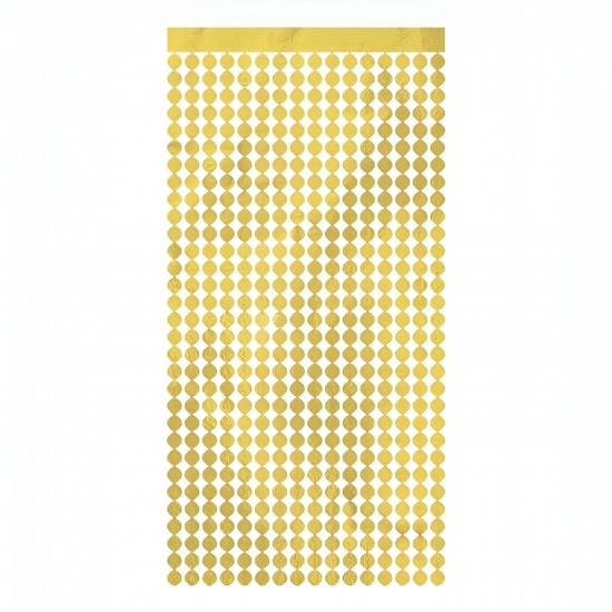 Χρυσή Ιριδίζουσα Διακοσμητική Κουρτίνα Με Κύκλους