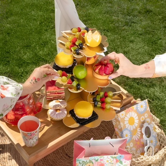 Χρυσή Τριώροφη Bάση Για Cupcake