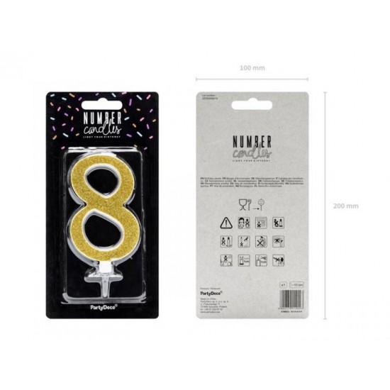 Χρυσό κεράκι αριθμός 8