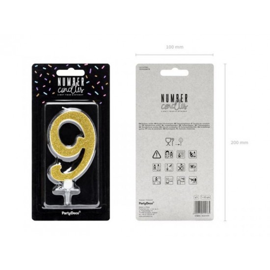 Χρυσό κεράκι αριθμός 9