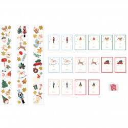 Χριστουγεννιάτικα Αυτοκόλλητα & Ετικέτες σε κουτάκι (68 τεμ)