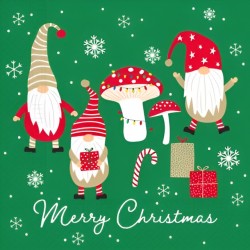 Χριστουγεννιάτικες Χαρτοπετσέτες - Merry Christmas Gnomes (20 τεμ)