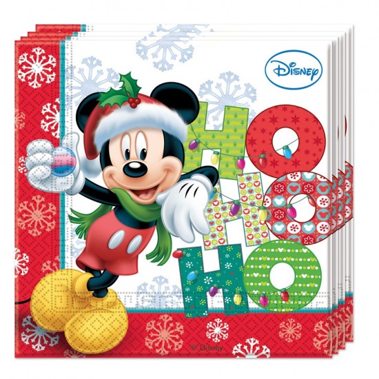 Χριστουγεννιάτικες Χαρτοπετσέτες Mickey & Minnie (20 τεμ)