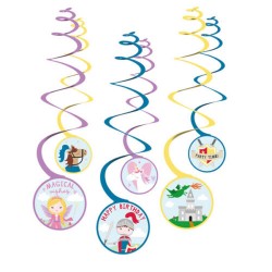 Διακοσμητικά Οροφής Swirls Πριγκίπισσα και Ιππότης (6 τεμ)