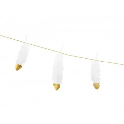 Διακοσμητική γιρλάντα με Λευκά Πούπουλα 180cm