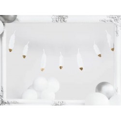 Διακοσμητική γιρλάντα με Λευκά Πούπουλα 180cm