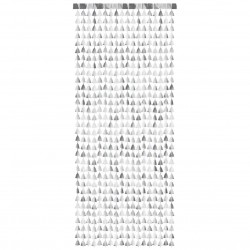 Διακοσμητική Κουρτίνα με ασημί Χριστουγεννιάτικα Δέντρα