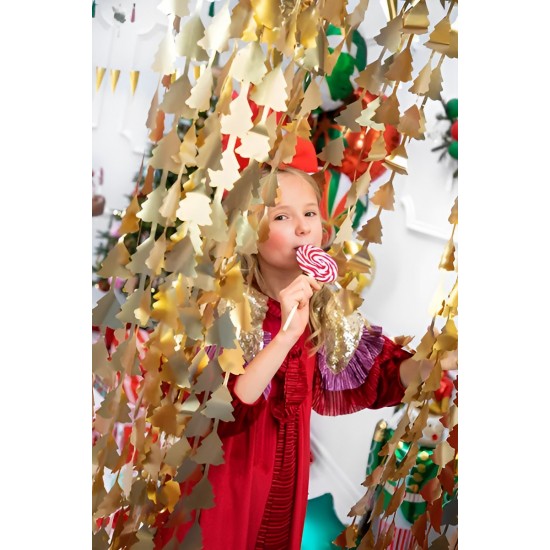 Διακοσμητική Κουρτίνα με χρυσά Χριστουγεννιάτικα Δέντρα Διακοσμητική Κουρτίνα με χρυσά Χριστουγεννιάτικα Δέντρα