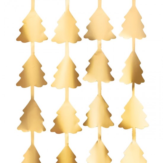 Διακοσμητική Κουρτίνα με χρυσά Χριστουγεννιάτικα Δέντρα Διακοσμητική Κουρτίνα με χρυσά Χριστουγεννιάτικα Δέντρα