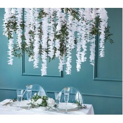 Διακοσμητικό Backdrop με λευκά Λουλούδια