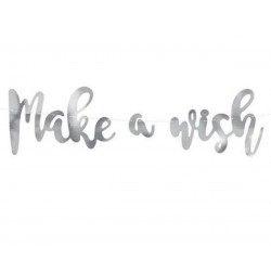 Διακοσμητικό μπάνερ ασημί "Make a wish" Διακοσμητικό μπάνερ ασημί "Make a wish"