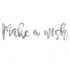 Διακοσμητικό μπάνερ ασημί "Make a wish"