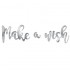 Διακοσμητικό μπάνερ ασημί "Make a wish"