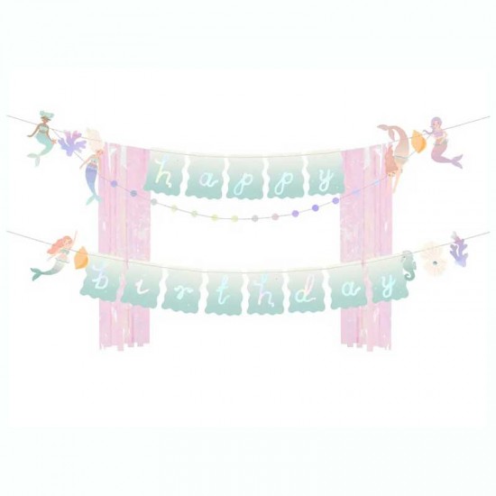 Γιρλάντα Happy Birthday - Γοργόνα Παστέλ 430cm Γιρλάντα Happy Birthday - Γοργόνα Παστέλ 430cm