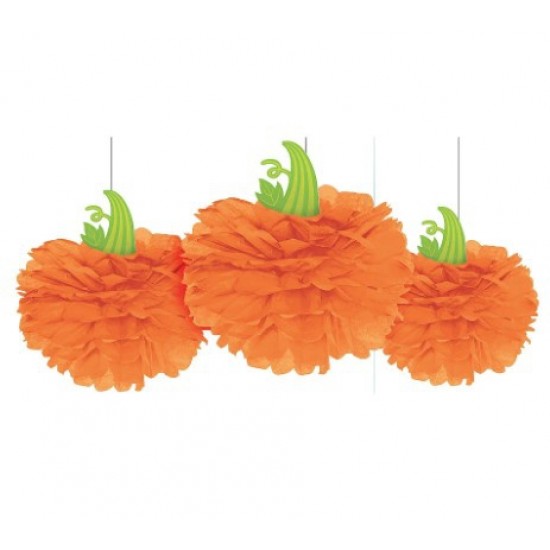 Διακοσμητικό Pom-Pom κολοκύθες 40 cm (3 τεμ)