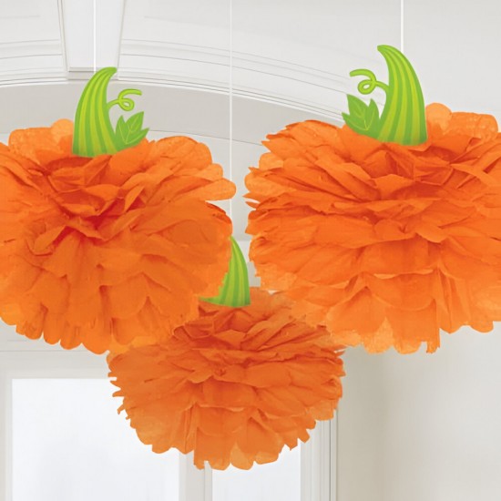 Διακοσμητικό Pom-Pom κολοκύθες 40 cm (3 τεμ)