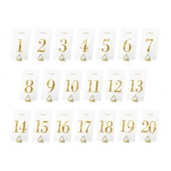 Διάφανη Αρίθμηση Τραπεζιών με χρυσή εκτύπωση (20 τεμ)