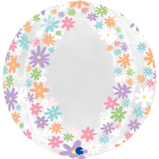 Διάφανο Μπαλόνι πολύχρωμες Μαργαρίτες 19' Διάφανο Μπαλόνι πολύχρωμες Μαργαρίτες 19'