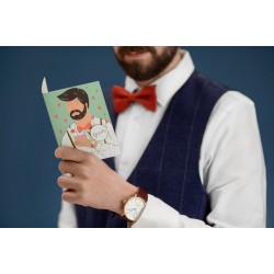 Ευχετήρια Κάρτα Groom με αποσπώμενη καρφίτσα Ευχετήρια Κάρτα Groom με αποσπώμενη καρφίτσα