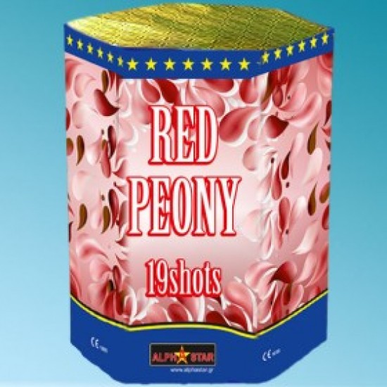 Εναέρια πυροτεχνήματα 19 βολών red peony Εναέρια πυροτεχνήματα 19 βολών red peony