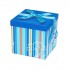 Γαλάζιο Κουτί δώρου με ρίγες