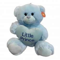 Γαλάζιο Λούτρινο Αρκουδάκι Little Prince 33cm Γαλάζιο Λούτρινο Αρκουδάκι Little Prince 33cm