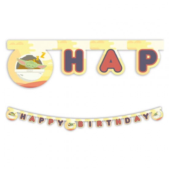 Γιρλάντα Baby Yoda "Happy Birthday"