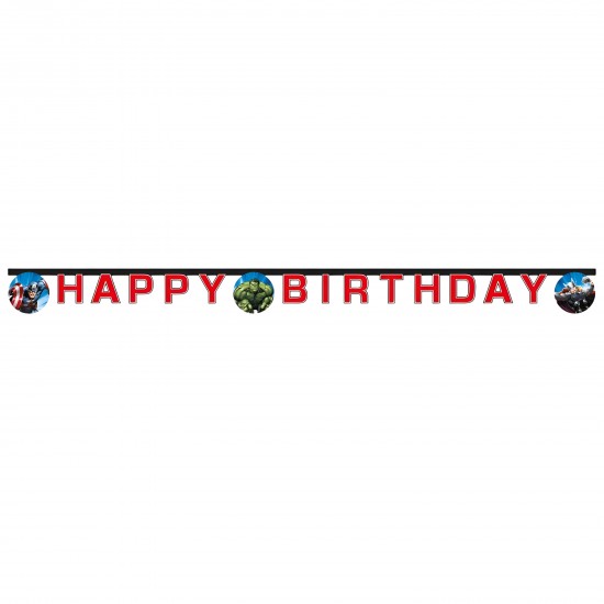Γιρλάντα Happy Birthday Avengers Evergreen (200cm)