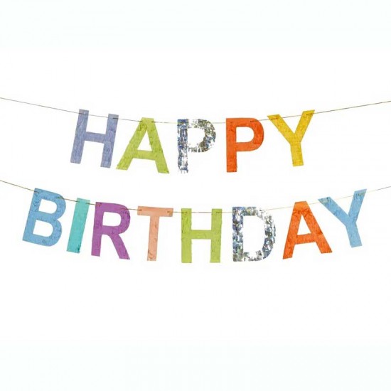 Γιρλάντα Happy Birthday Με Πολύχρωμα Γράμματα 220 cm