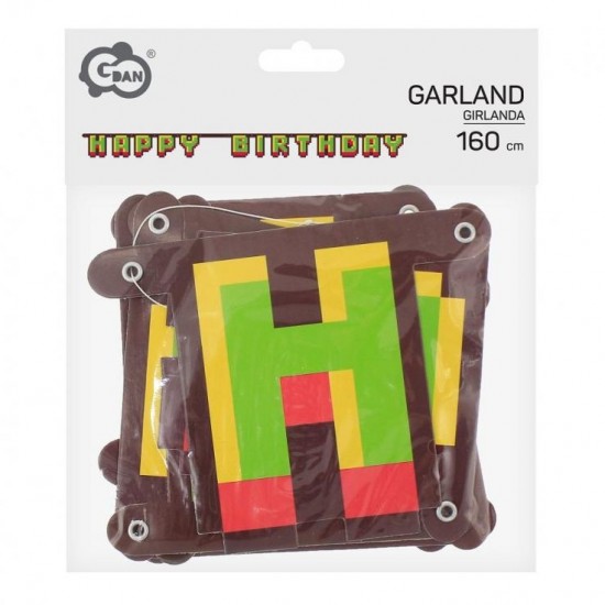 Γιρλάντα Happy Birthday - Game On (160cm)