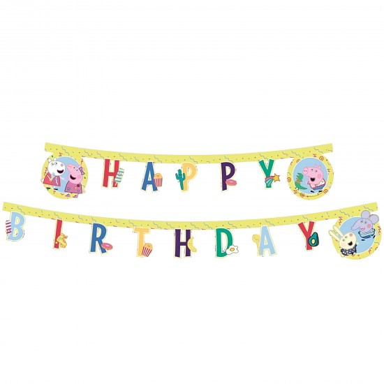 Γιρλάντα "Happy Birthday" Πέππα το Γουρουνάκι 200cm Γιρλάντα "Happy Birthday" Πέππα το Γουρουνάκι 200cm