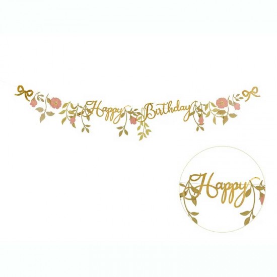 Γιρλάντα Happy Birthday Με Λουλούδια 130 εκ