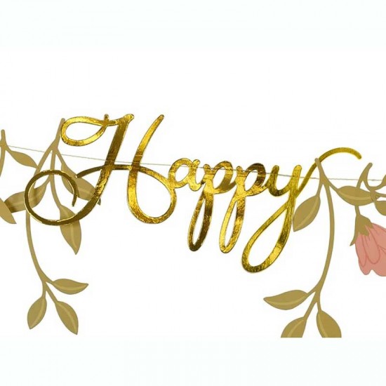 Γιρλάντα Happy Birthday Με Λουλούδια 130 εκ