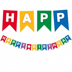 Γιρλάντα Happy Birthday Πολύχρωμη
