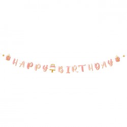 Γιρλάντα Happy Birthday Rose Confetti 3m Γιρλάντα Happy Birthday Rose Confetti 3m