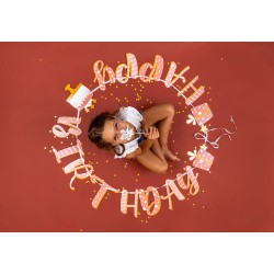 Γιρλάντα Happy Birthday Rose Confetti 3m Γιρλάντα Happy Birthday Rose Confetti 3m