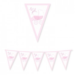 Τριγωνικά Σημαιάκια - It's A Girl (3m) Τριγωνικά Σημαιάκια - It's A Girl (3m)