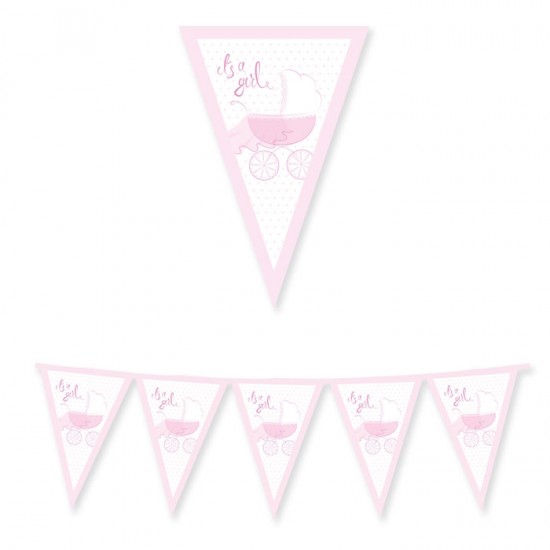 Τριγωνικά Σημαιάκια - It's A Girl (3m)