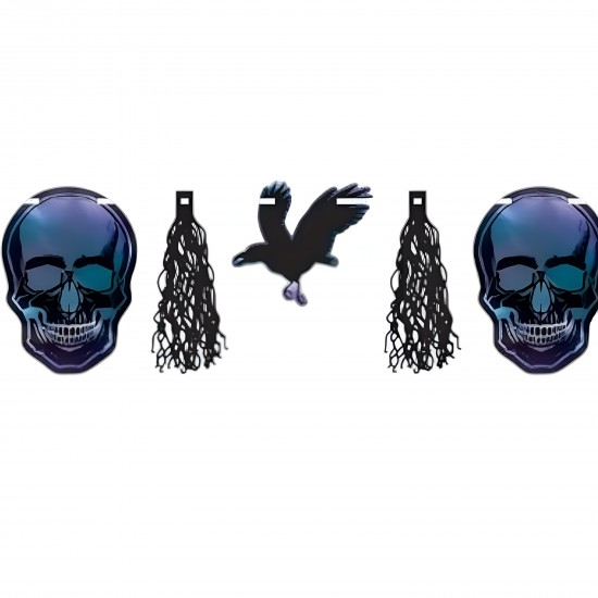 Γιρλάντα Νεκροκεφαλές και Κοράκια 3m